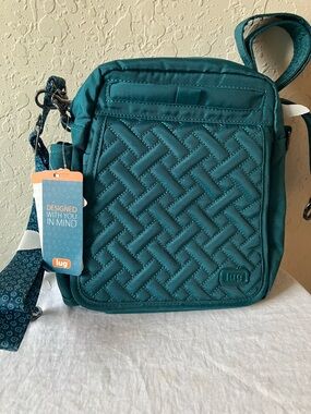 lug: Teal Quilted Crossbody Bag- Flapper